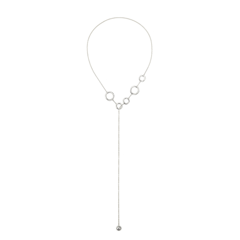 Christofle Idole de Christofle Sterling Silver Long Necklace 5 Rings