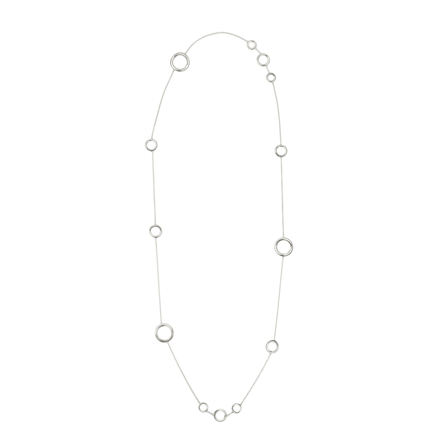Christofle Idole de Christofle Sterling Silver Multi Ring Long Necklace