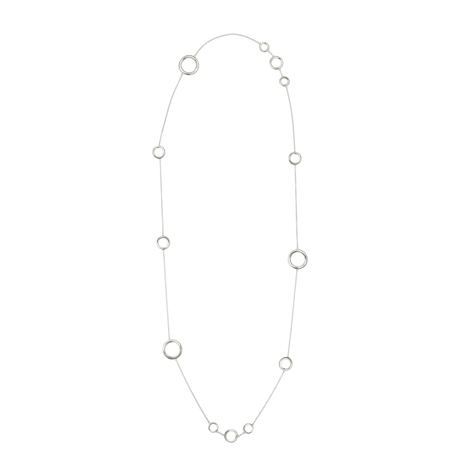 Christofle Idole de Christofle Sterling Silver Multi Ring Long Necklace