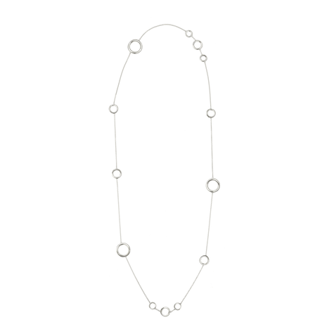 Christofle Idole de Christofle Sterling Silver Multi Ring Long Necklace