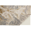 Feizy Aura 3563F Modern Abstract Rug in Ivory/Silver/Gold