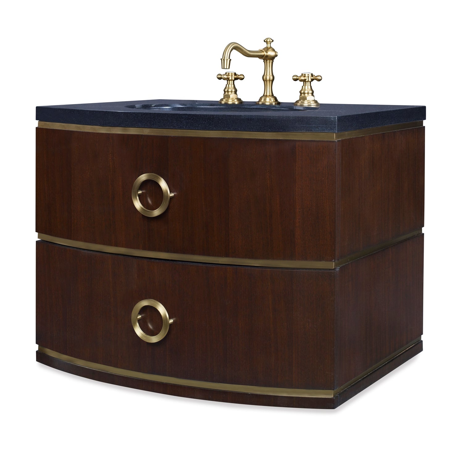 Ambella Cirque Wall Sink Chest - Dark Walnut