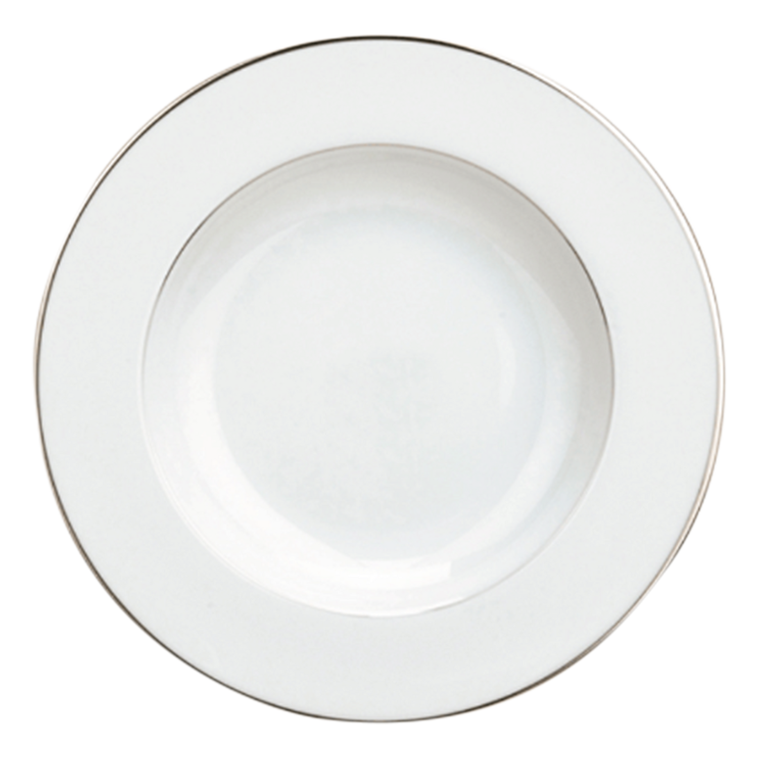 Christofle Albi Porcelain Rimmed Soup Plate Platinum 23 Cm
