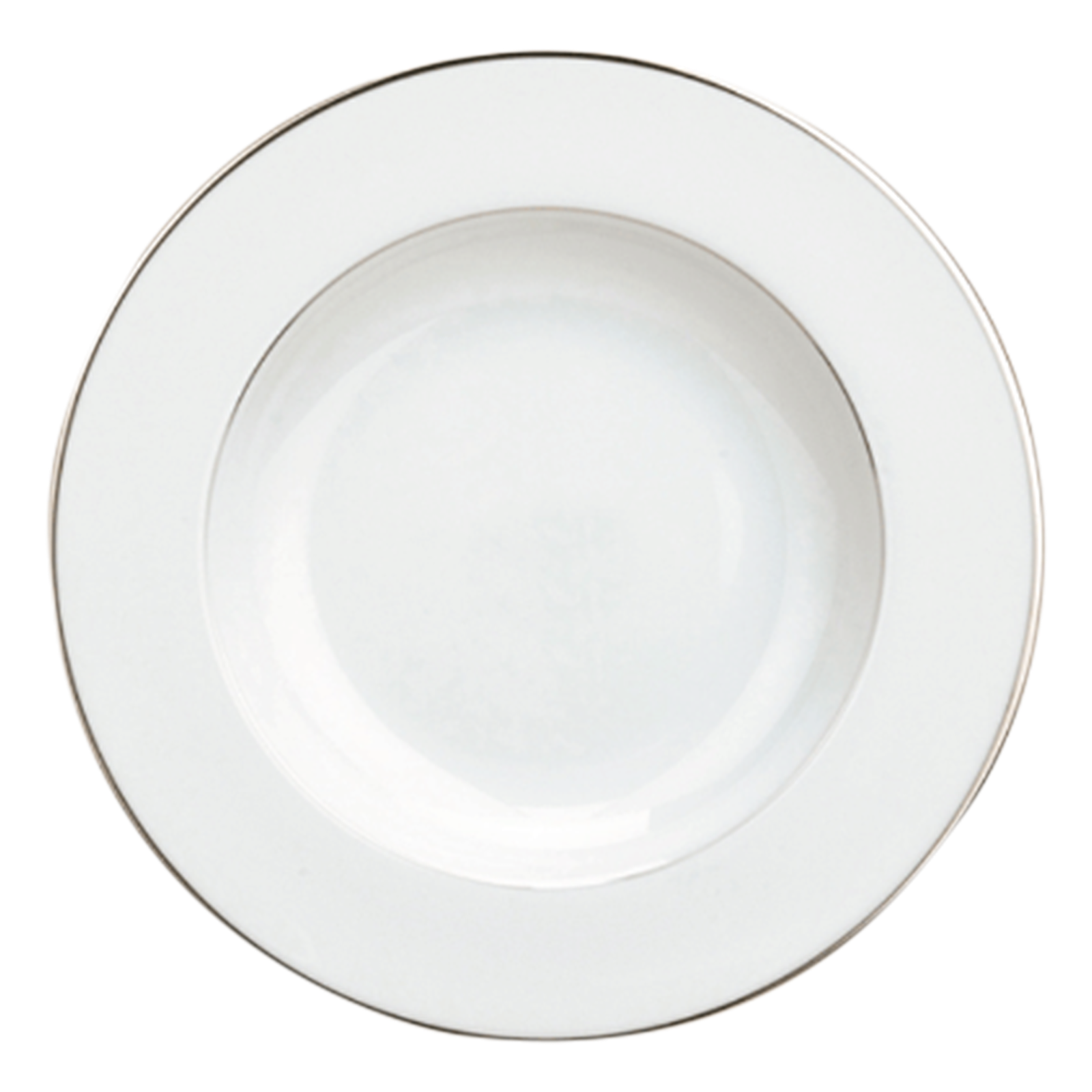 Christofle Albi Porcelain Rimmed Soup Plate Platinum 23 Cm