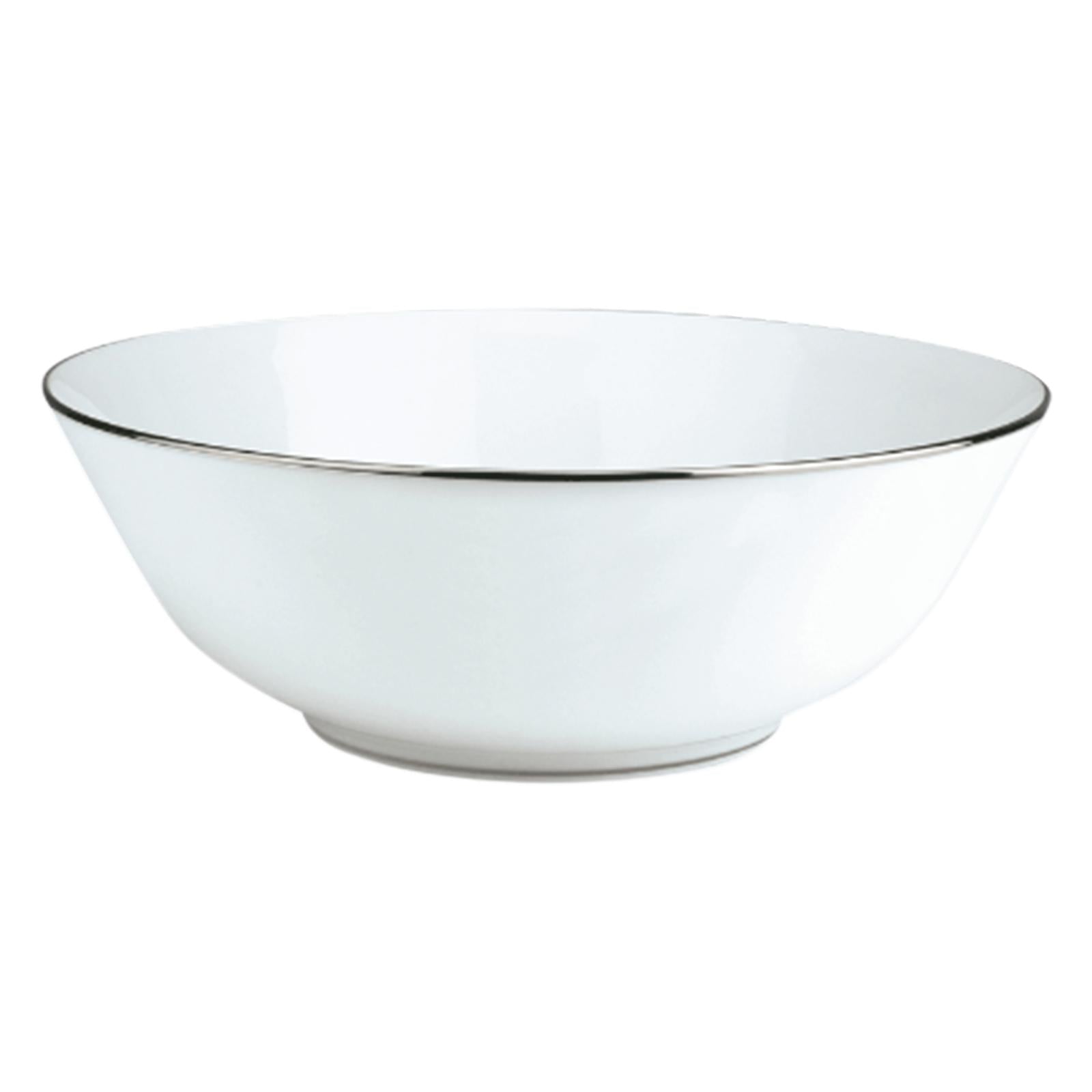 Christofle Albi Porcelain Salad Serving Bowl Platinum