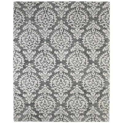 Feizy Belfort 8A26F Traditional Floral & Botanical Rug in Gray/Ivory/Black
