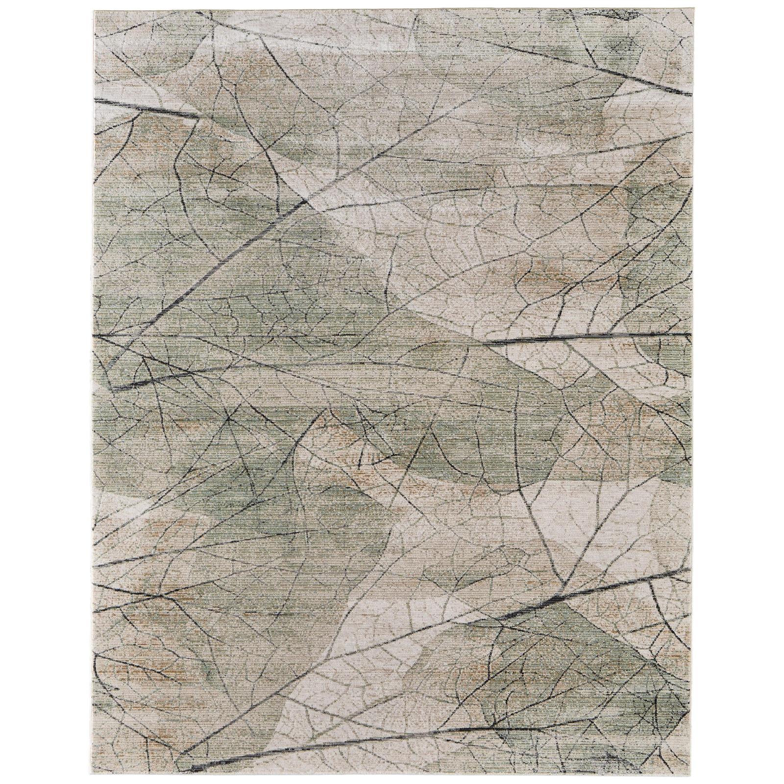 Feizy Sonora 39U8F Modern Abstract, Green/Tan/Ivory, Rug