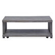 Magnussen Home Eldridge Weathered Gravel And Satin Bronze Rectangular Cocktail Table With Casters