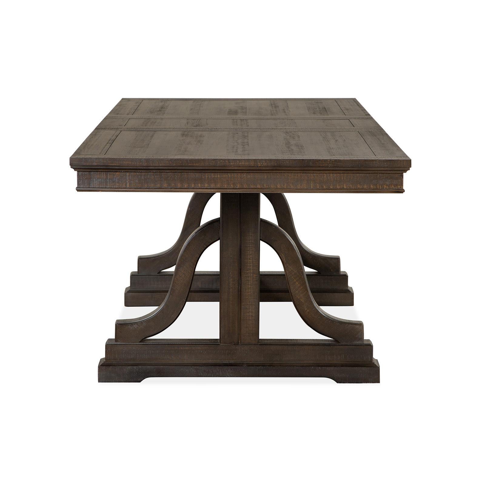 Magnussen Home Westley Falls Graphite Extendable Trestle Dining Table