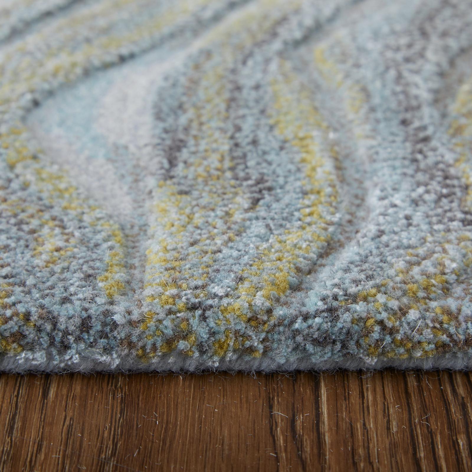 Feizy Kawai 8982F Modern Abstract Rug in Blue/Green/Gray