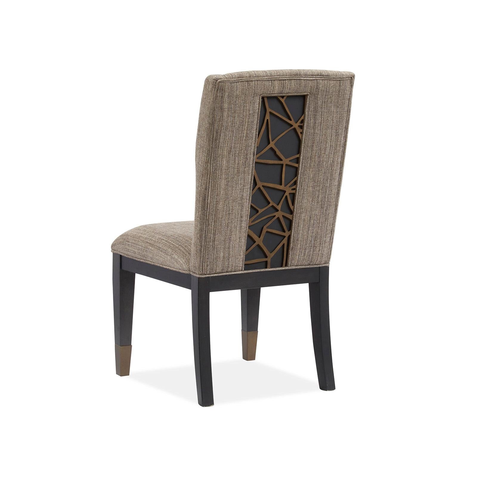 Magnussen Home Ryker Nocturn Black & Coventry Grey Upholstered Host Chair Set of 2