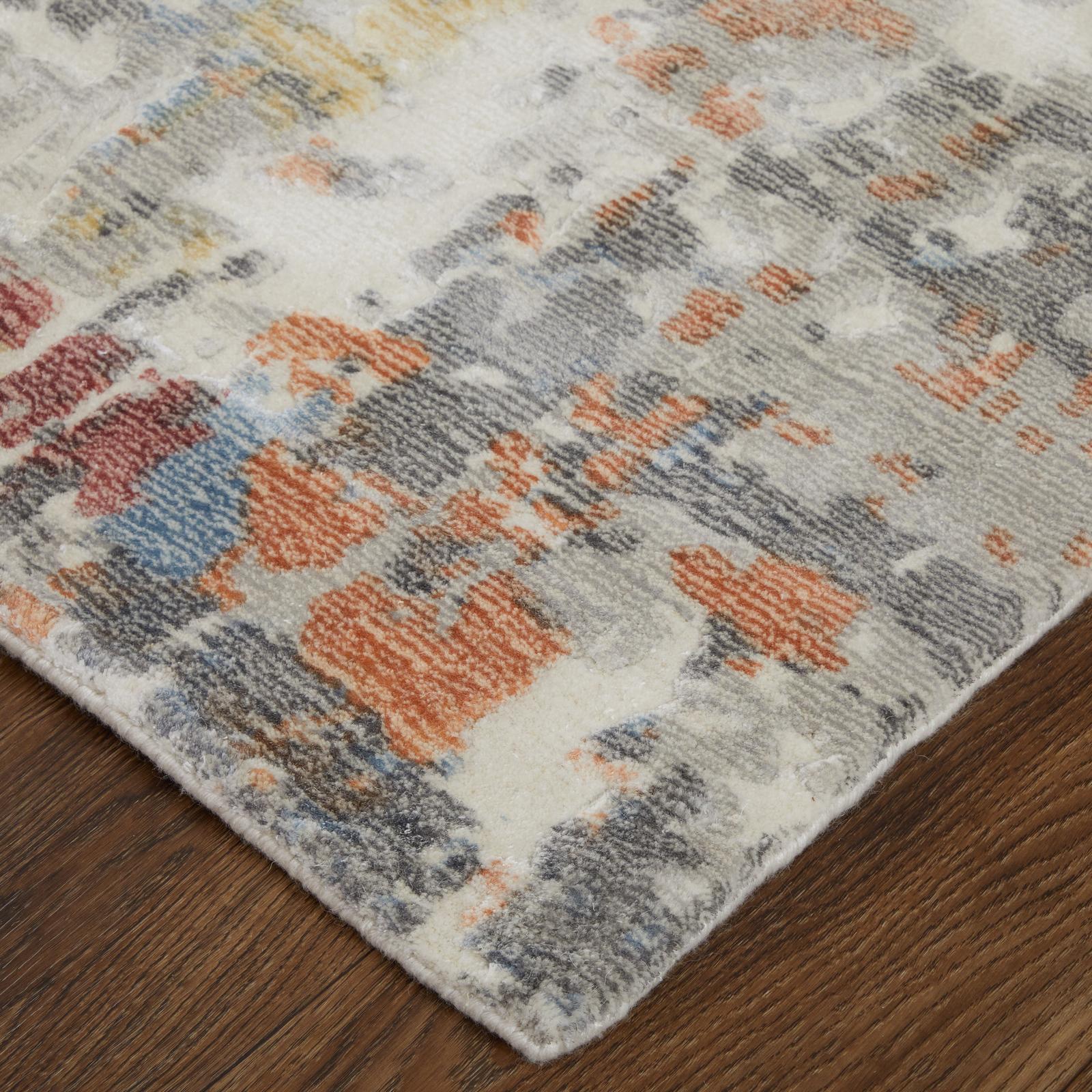 Feizy Braden 8A50F Modern Abstract Rug in Gray/Orange/Tan