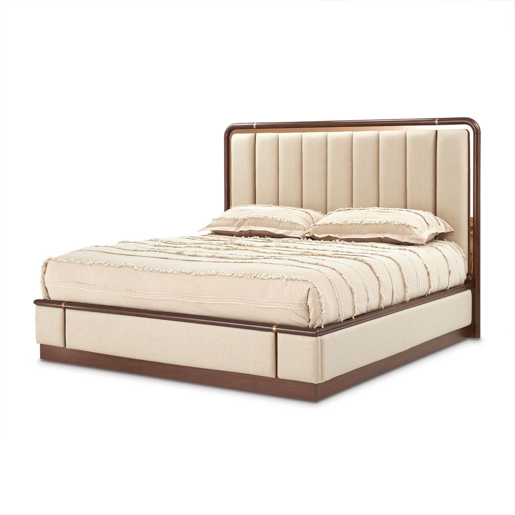 Michael Amini Mason Park Platform Bed with Lift Mechanism - Umber