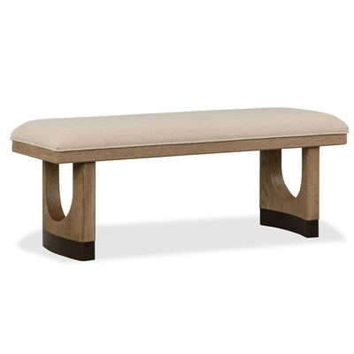 Magnussen Home Tristan Swiss Coffee Upholstered Backless Bench With U-Shaped Legs