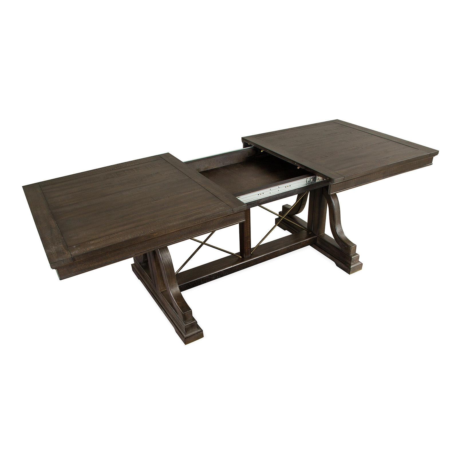 Magnussen Home Westley Falls Graphite Extendable Trestle Dining Table