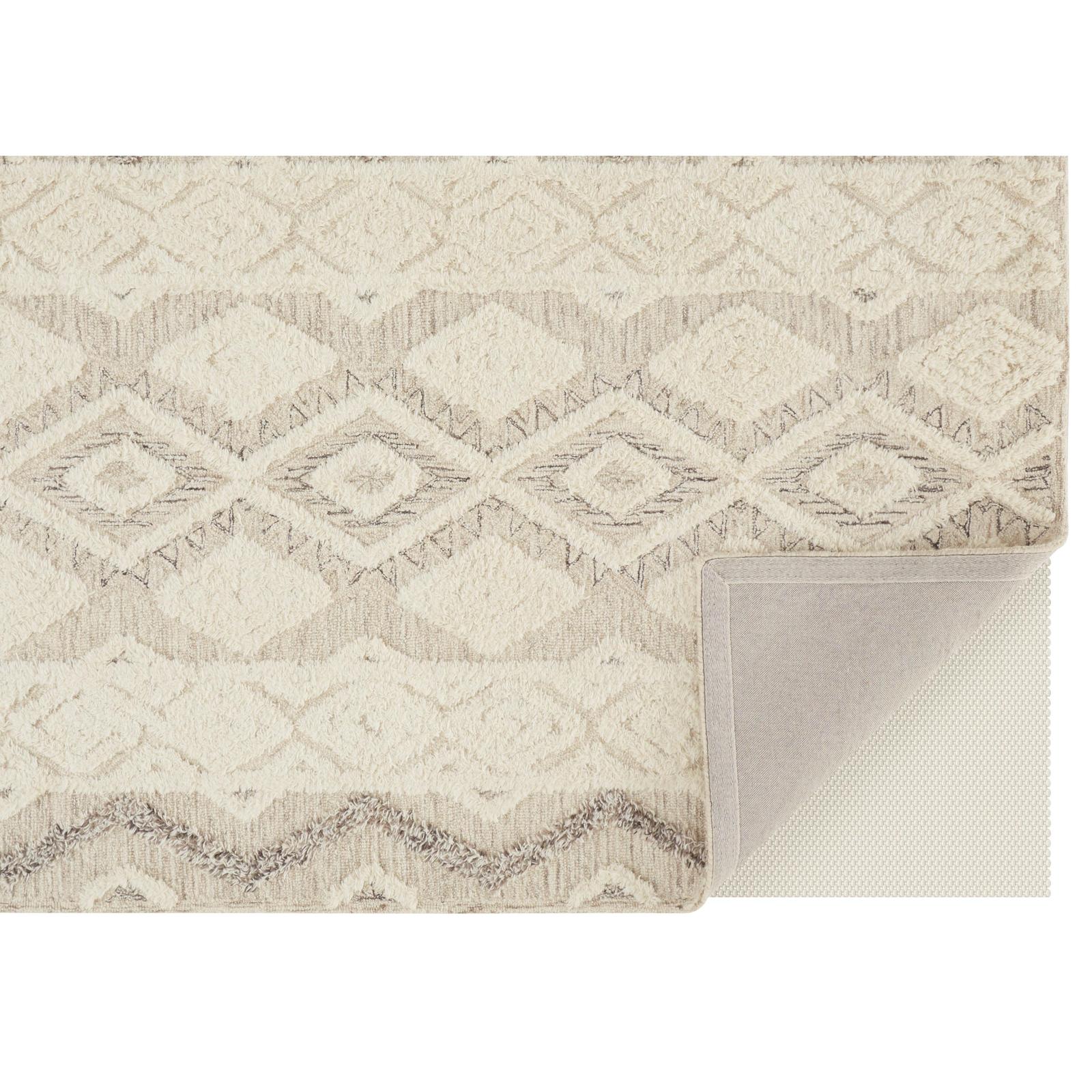 Feizy Anica 8006F Transitional Geometric Rug in Ivory/Taupe/Gray