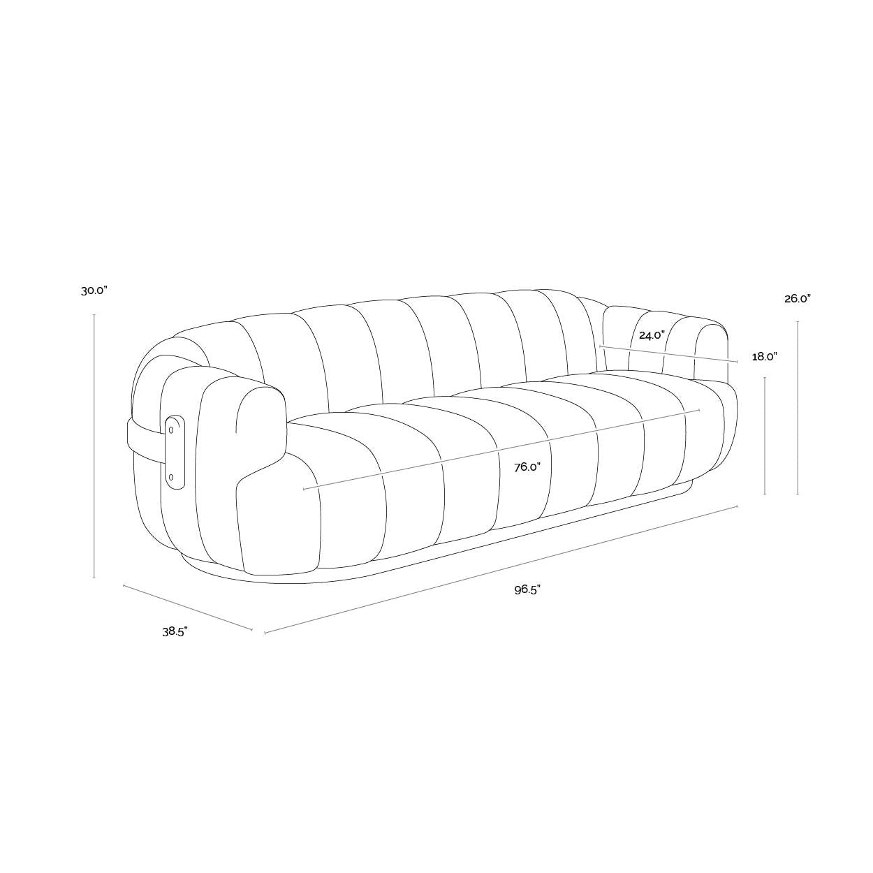 Sunpan Tadeo Brown Cream Sofa