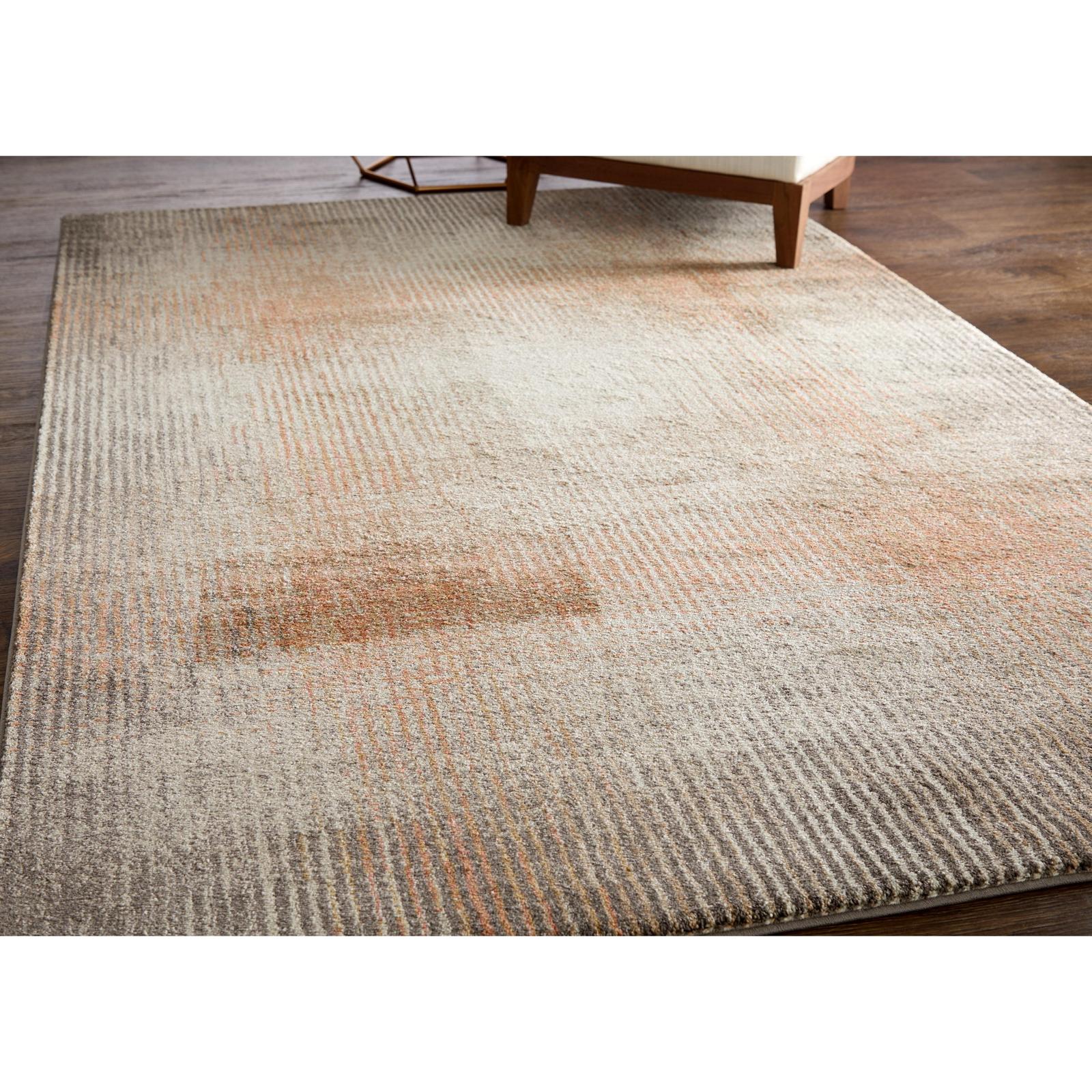 Feizy Eden 39QPF Modern Abstract Rug in Ivory/Taupe/Pink