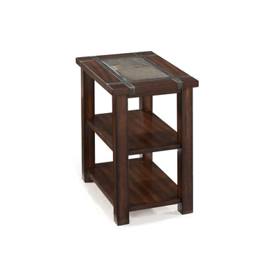 Magnussen Home Roanoke Cherry And Slate Rectangular Chairside End Table