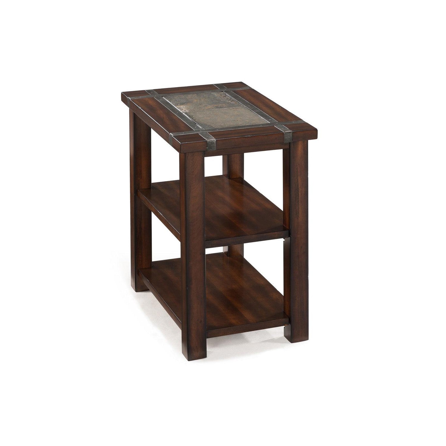 Magnussen Home Roanoke Cherry And Slate Rectangular Chairside End Table