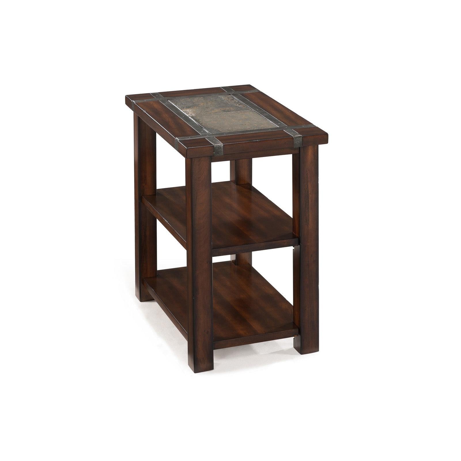 Magnussen Home Roanoke Cherry And Slate Rectangular Chairside End Table