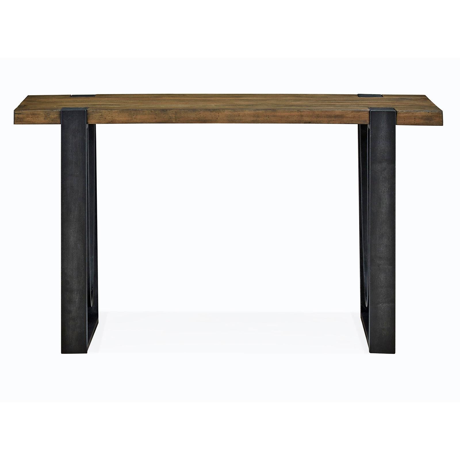 Magnussen Home Bowden Rustic Honey And Distressed Iron Rectangular Sofa Table
