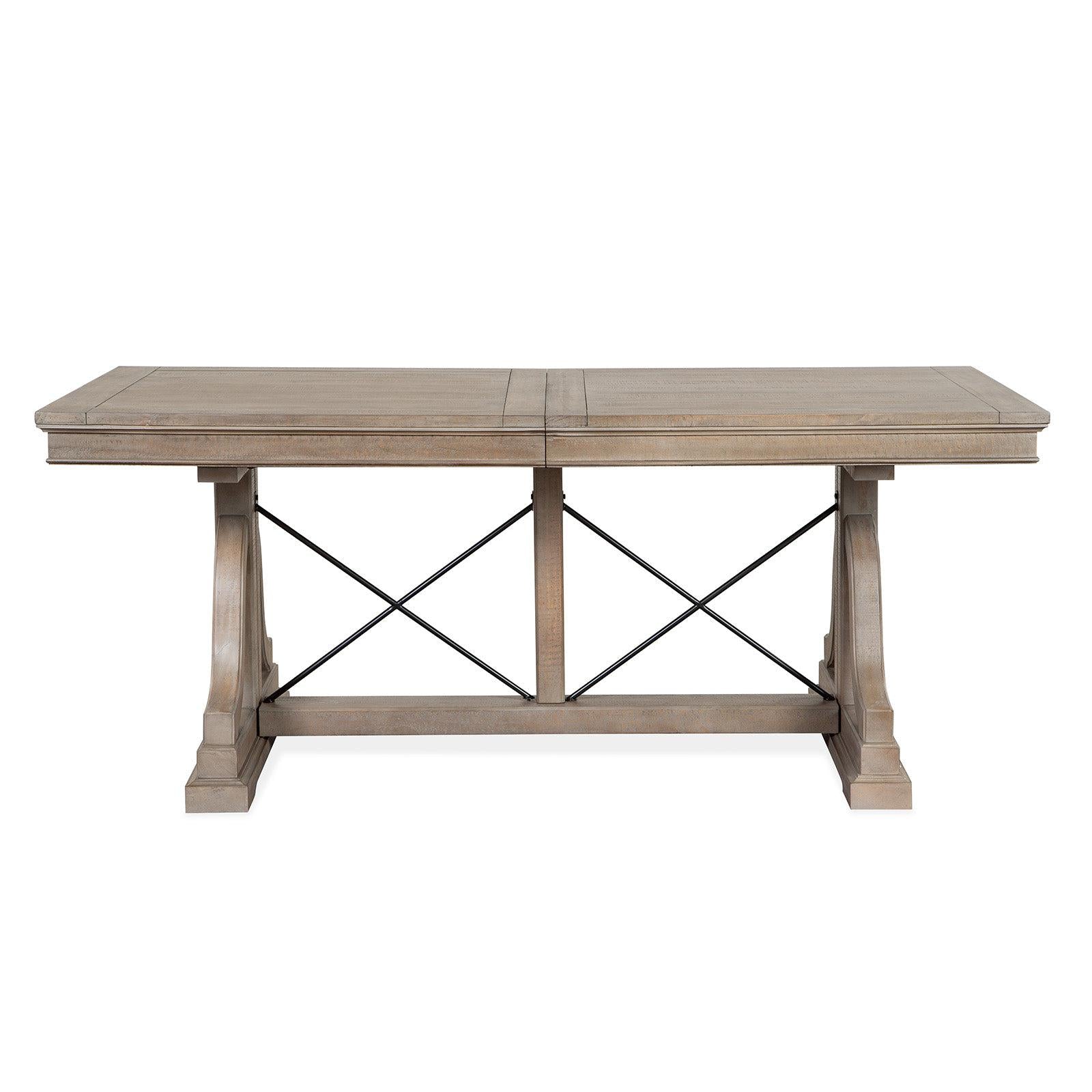 Magnussen Home Paxton Place Dovetail Grey Extendable Trestle Dining Table