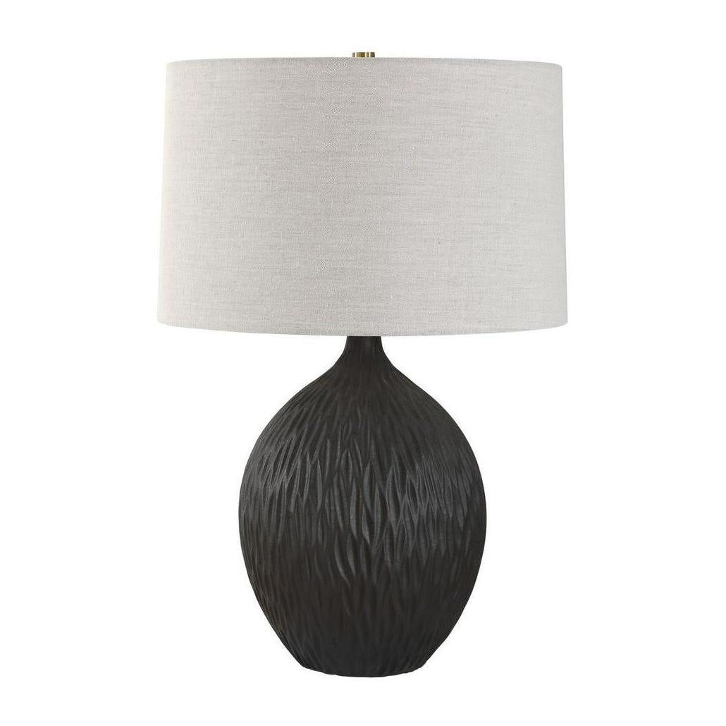 Uttermost Levee Satin Black Table Lamp