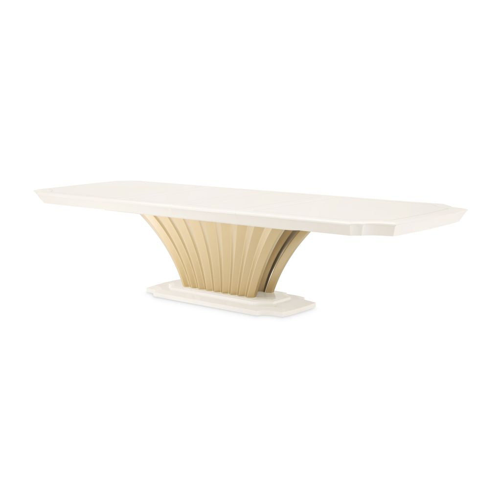 Michael Amini Fantosini Pedestal Dining Table - Creamy Pearl