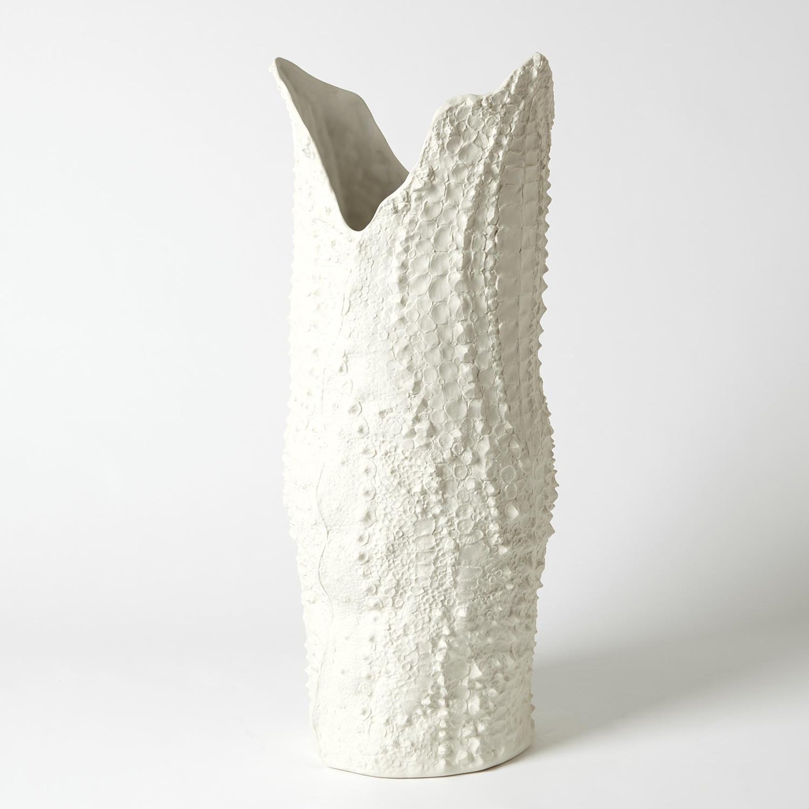 Global Views Matte White Crocodile Vase
