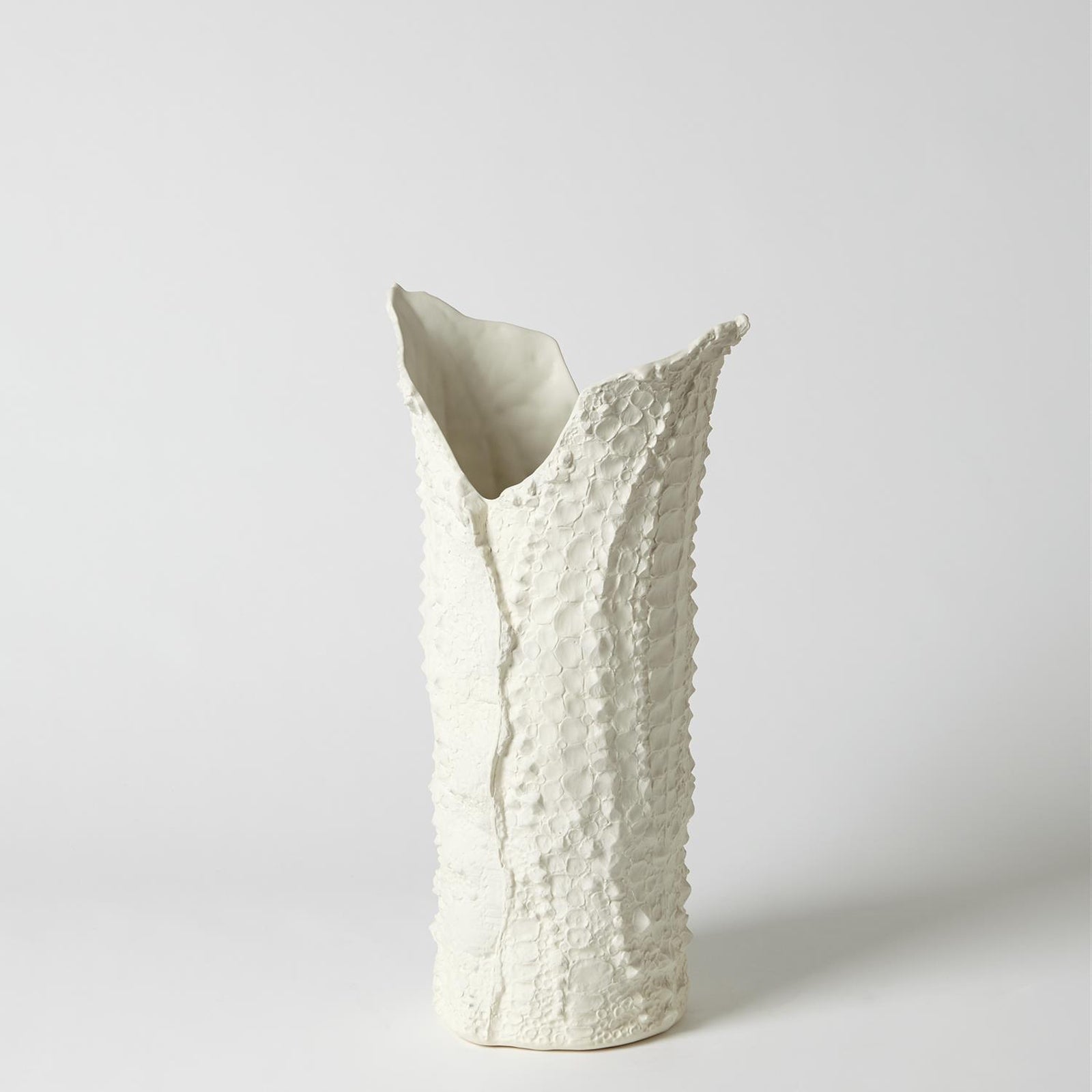 Global Views Matte White Crocodile Vase