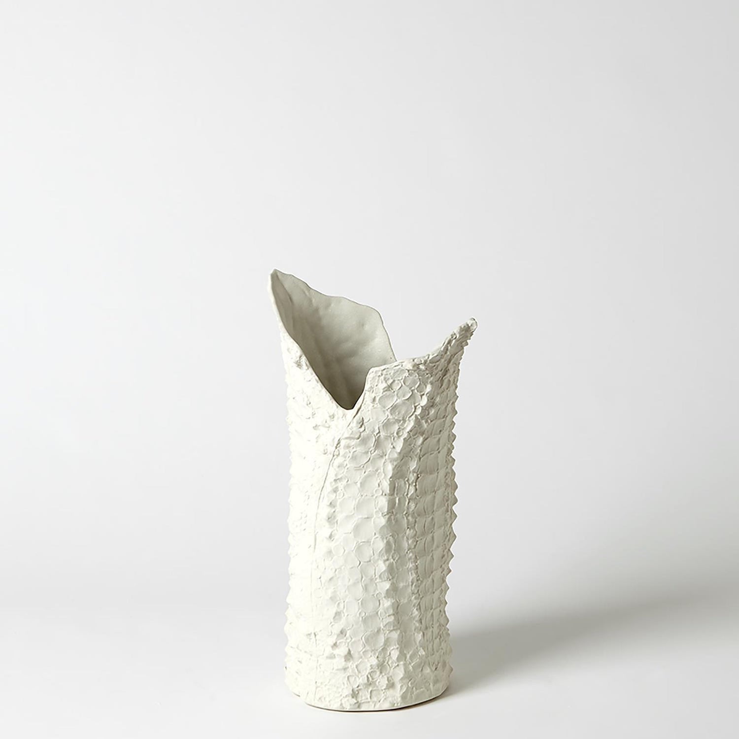Global Views Matte White Crocodile Vase