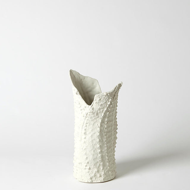Global Views Matte White Crocodile Vase