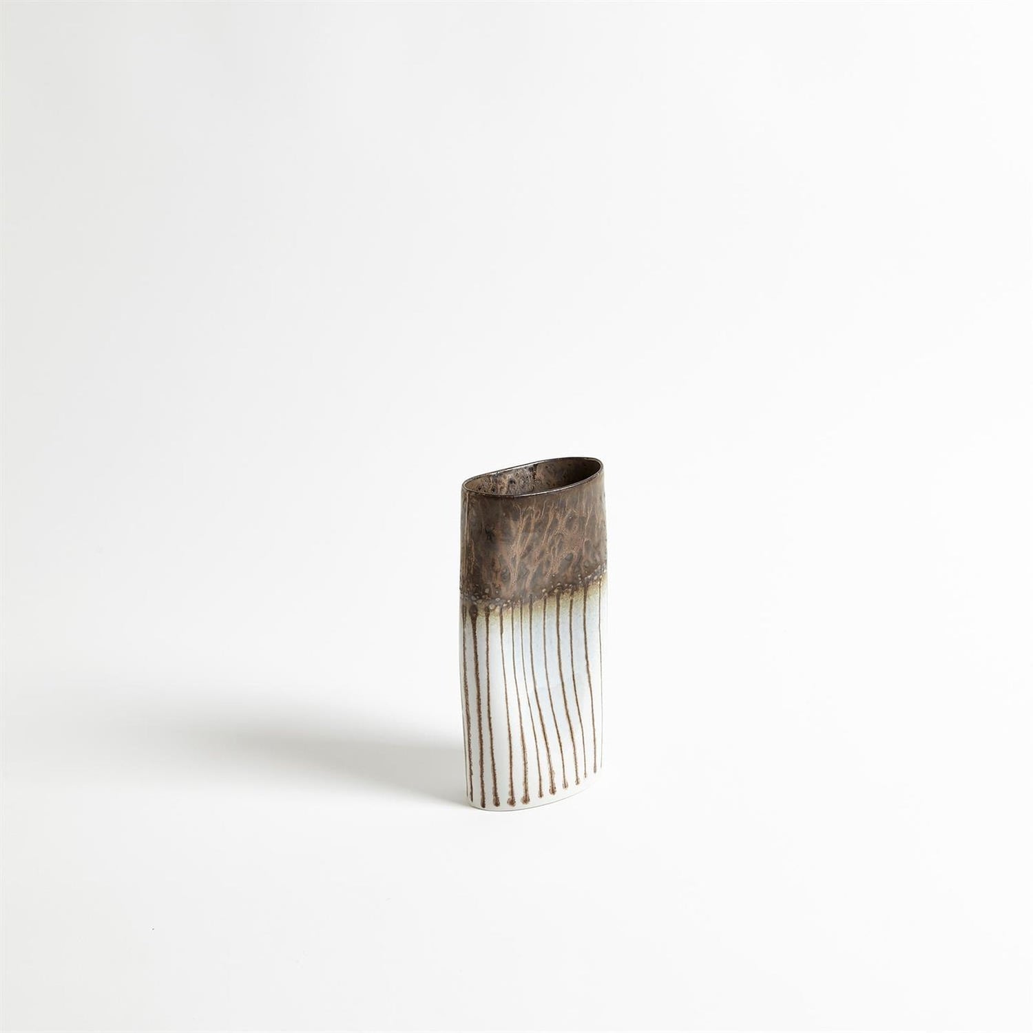 Global Views Reactive Bronze Stripe Oval Vase