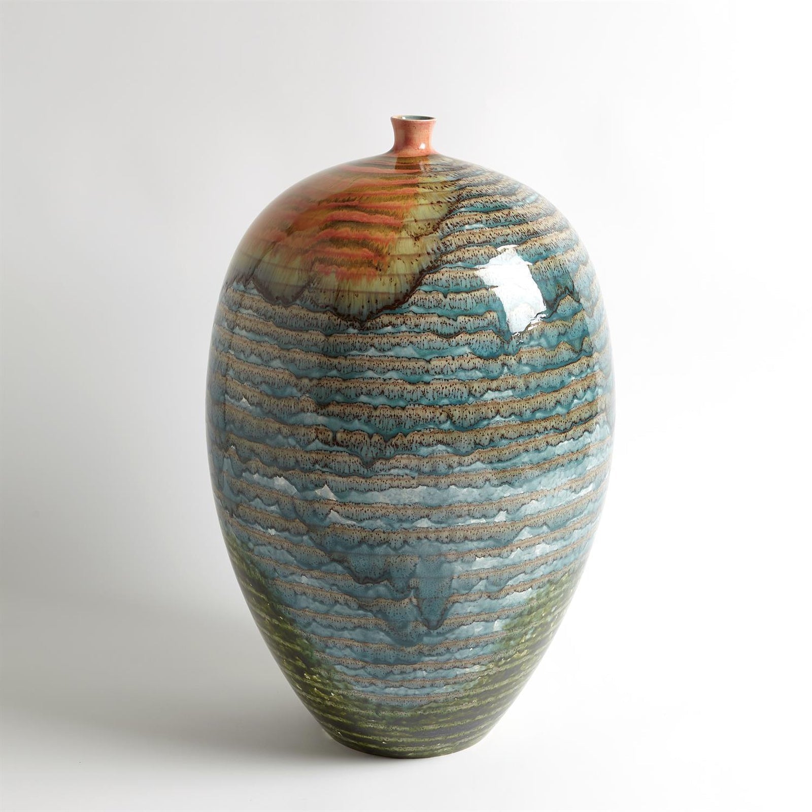 Global Views Watercolor Ringed Vase