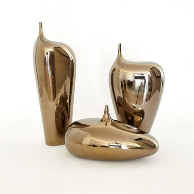 Global Views Bronze Crackle Offset Neck Object