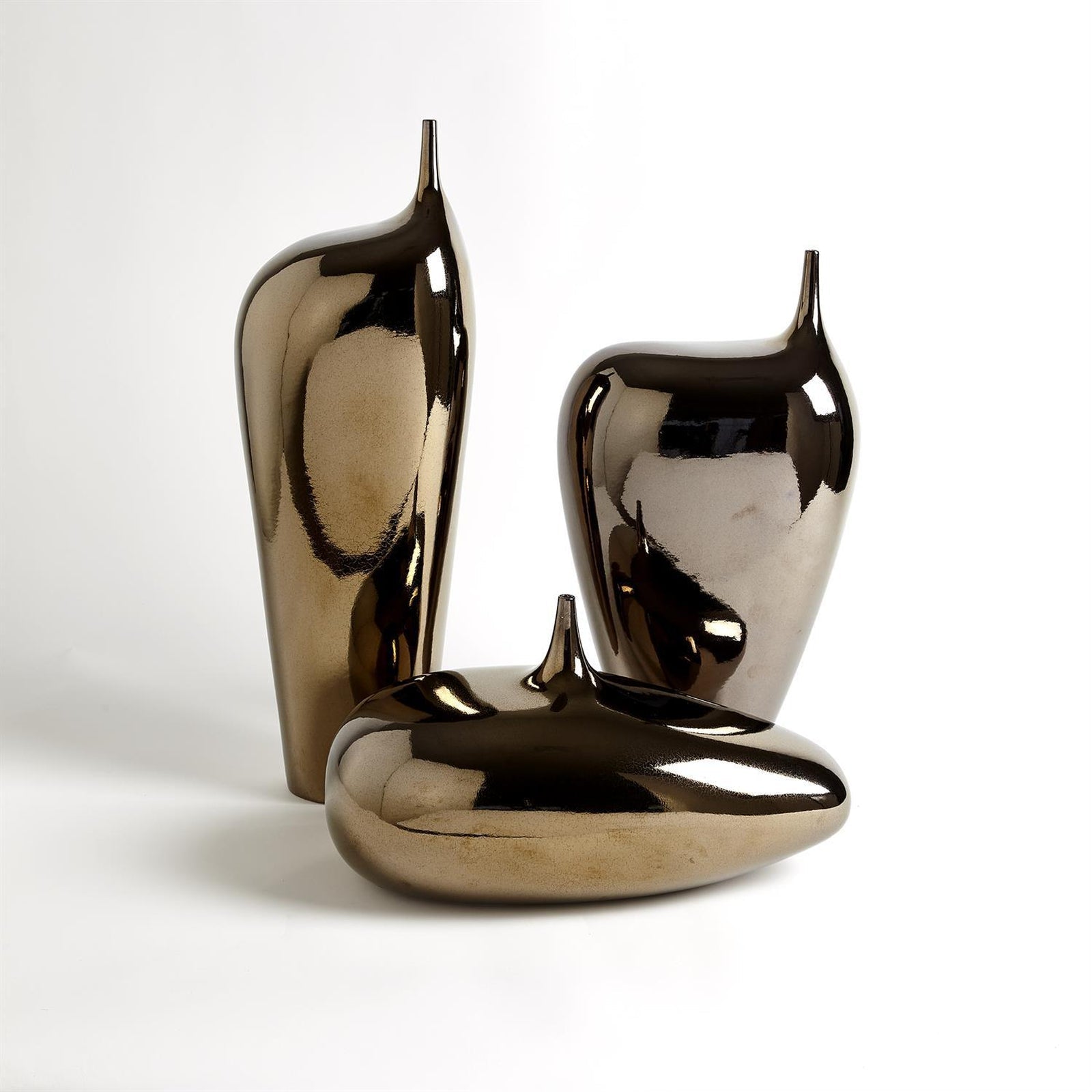 Global Views Bronze Crackle Offset Neck Object