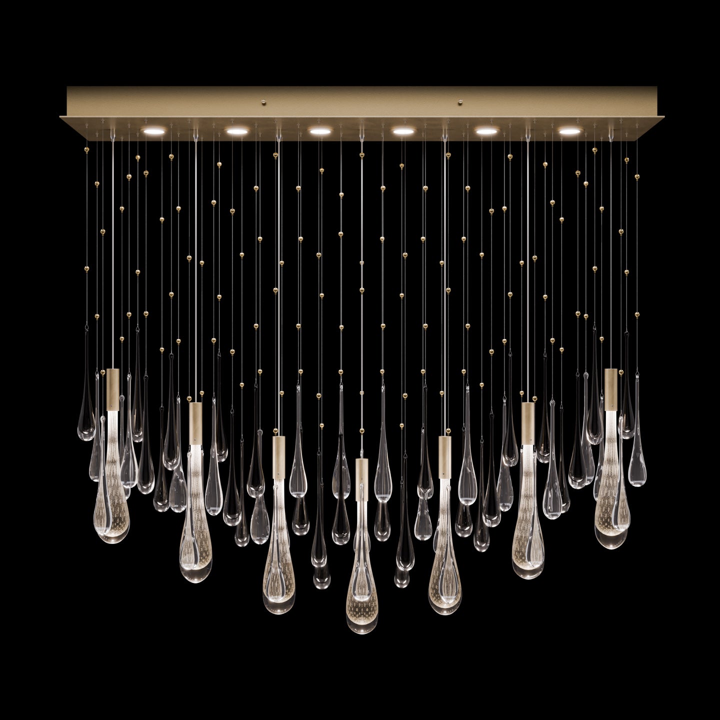 Fine Art Rain 51"W Rectangular Pendant