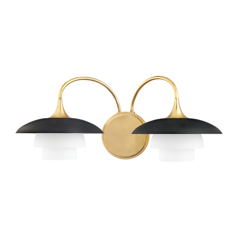 Hudson Valley Lighting Barron 2 Light 18.5 inch Aged Brass Bath and Vanity Wall Light