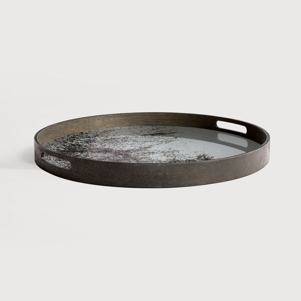 Ethnicraft Aged Round Mirror Tray
