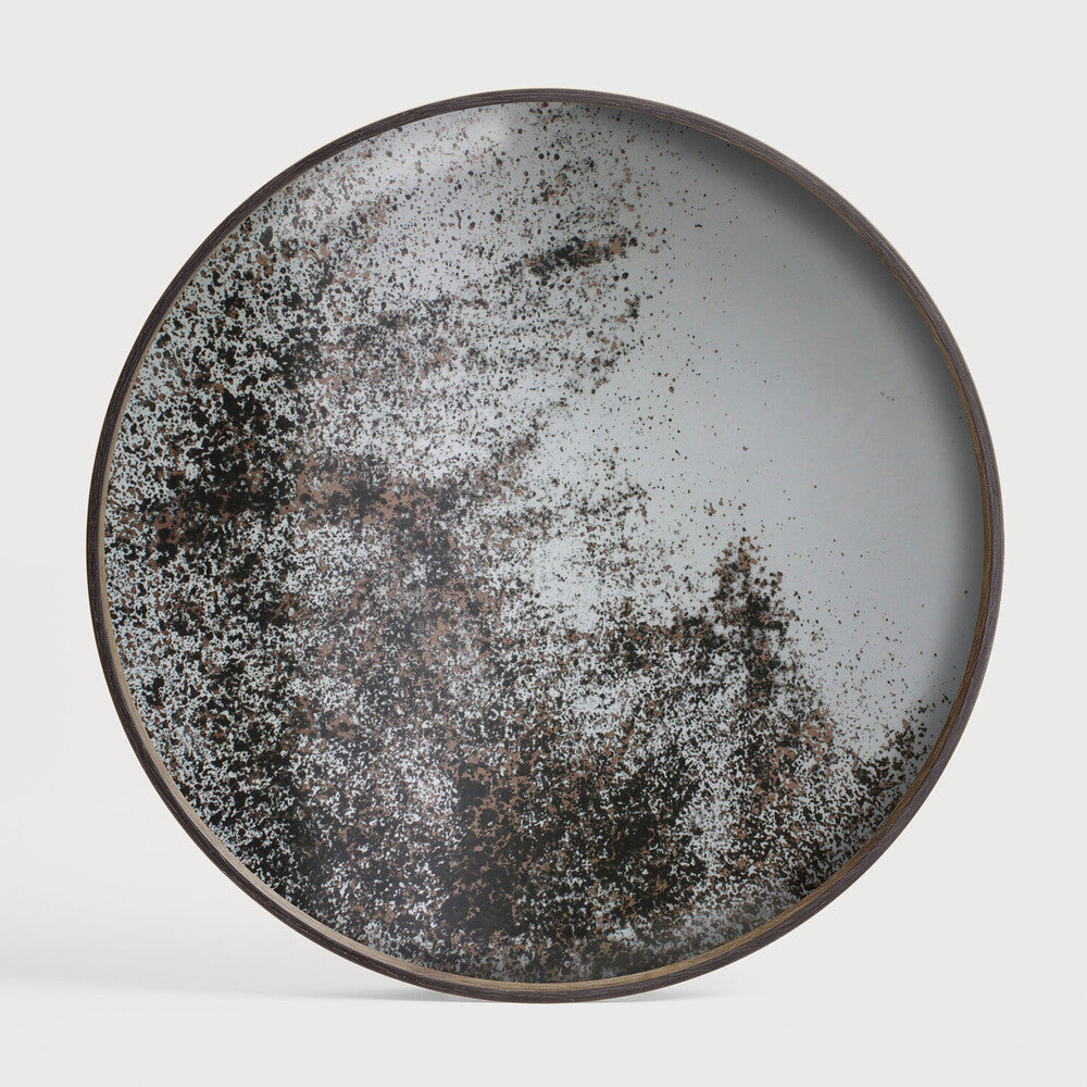 Ethnicraft Aged Round Mirror Tray