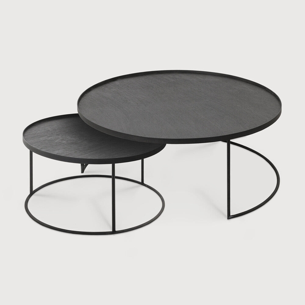 Ethnicraft Tray Round Coffee Table Set