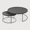 Ethnicraft Tray Round Coffee Table Set