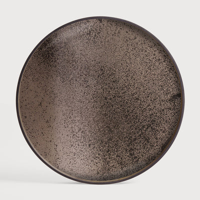 Ethnicraft Aged Round Mirror Tray