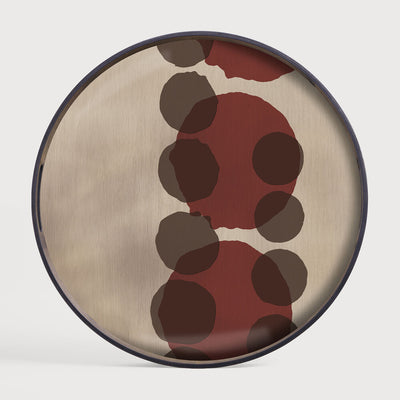 Ethnicraft Layered Dots Round Glass Tray 437