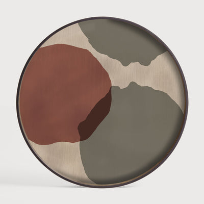 Ethnicraft Overlapping Dots Round Glass Tray