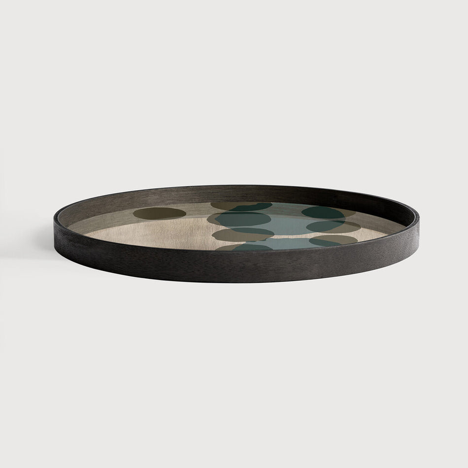 Ethnicraft Layered Dots Round Glass Tray 440