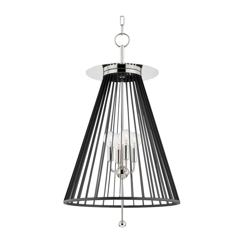 Hudson Valley Lighting Cagney 4 Light 18 inch Polished Nickel/Black Pendant Ceiling Light Clearance
