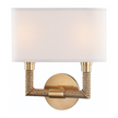 Hudson Valley Lighting Dubois 2 Light 11.5 inch Aged Brass Wall Sconce Wall Light