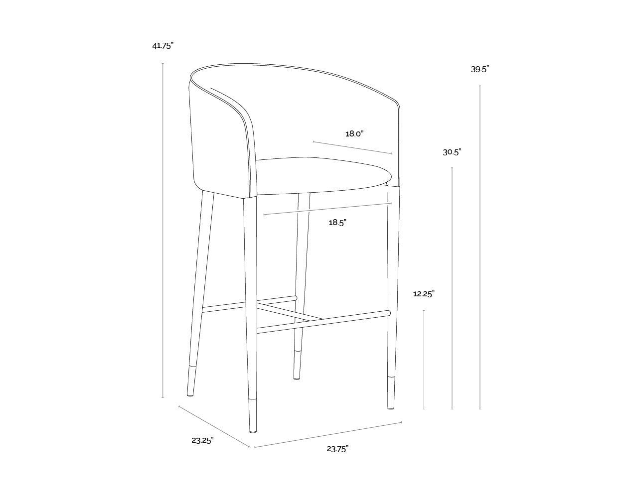Sunpan Asher Barstool